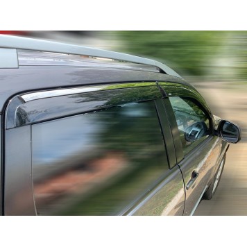 Дефлекторы окон Mitsubishi Outlander XL 2007-2012 с нерж. хром полоской-4